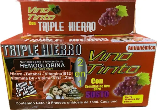 Vino Tinto con Triple Hierro